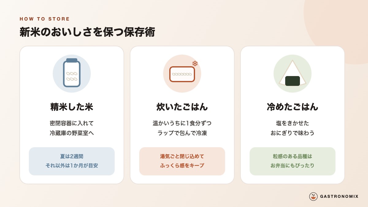 新米のおいしさを保つ保存術