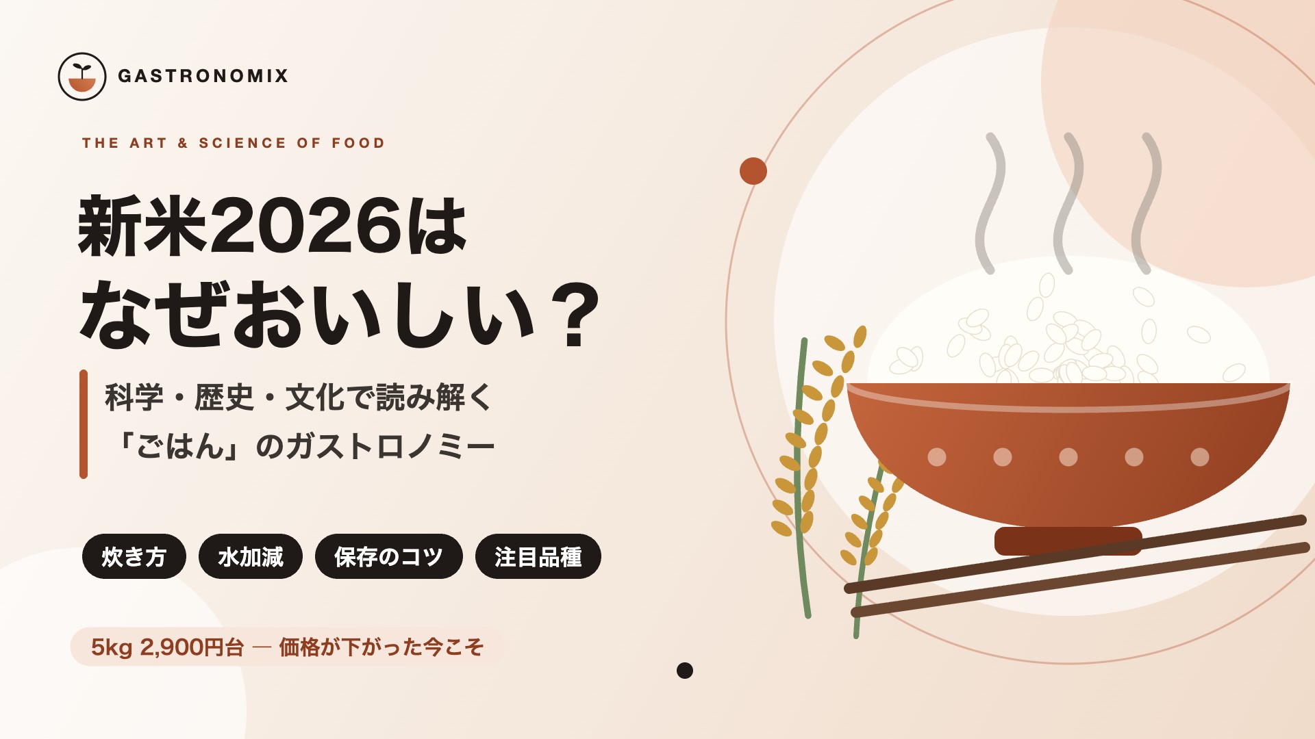 新米2026はなぜおいしい？価格が下がった今こそ知りたい「ごはん」のガストロノミー｜科学・歴史・文化で読み解く炊き方と保存のコツ